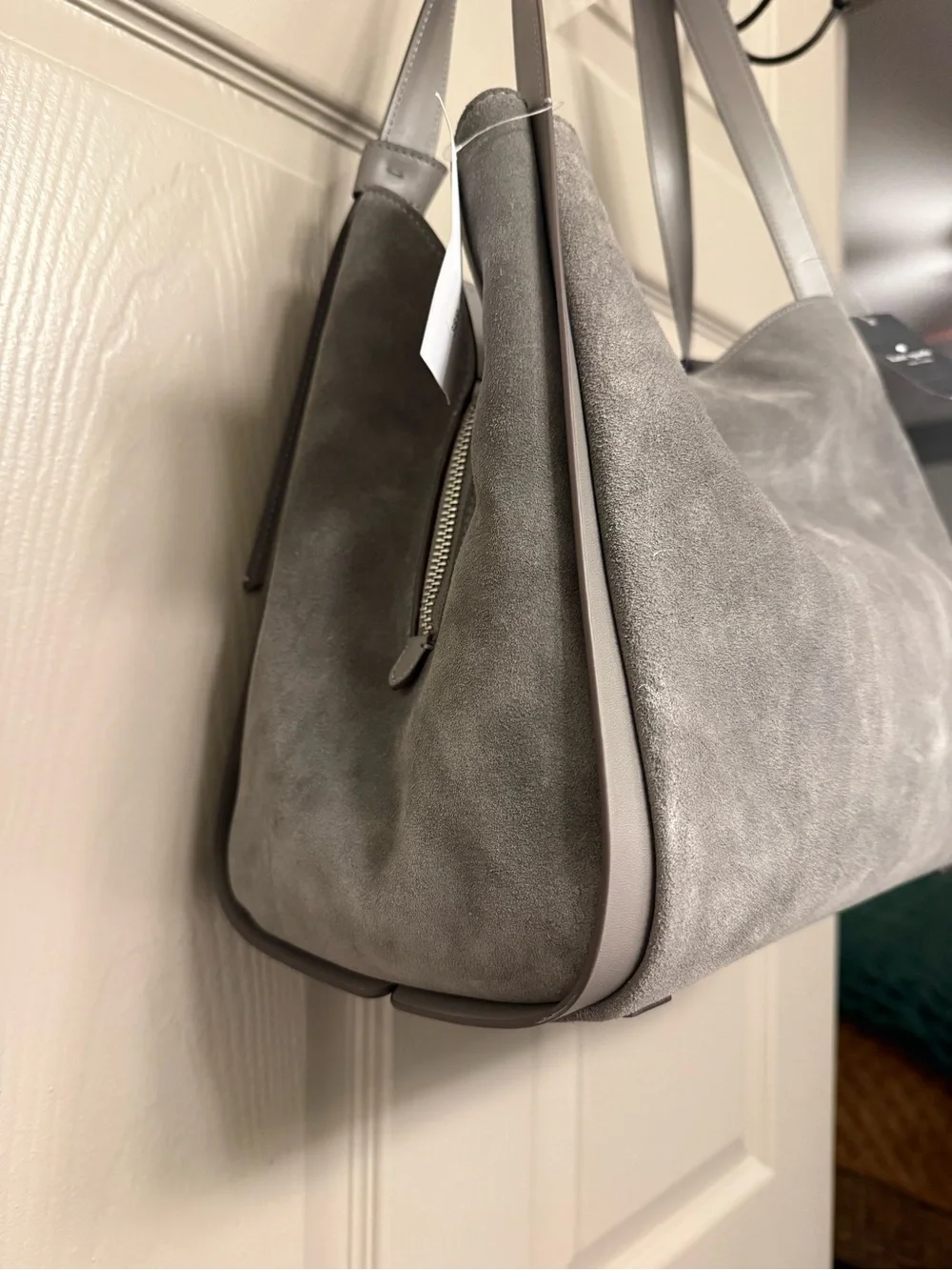 kate spade Grey Leather Shoulder Tote with Knot Accent - NWT